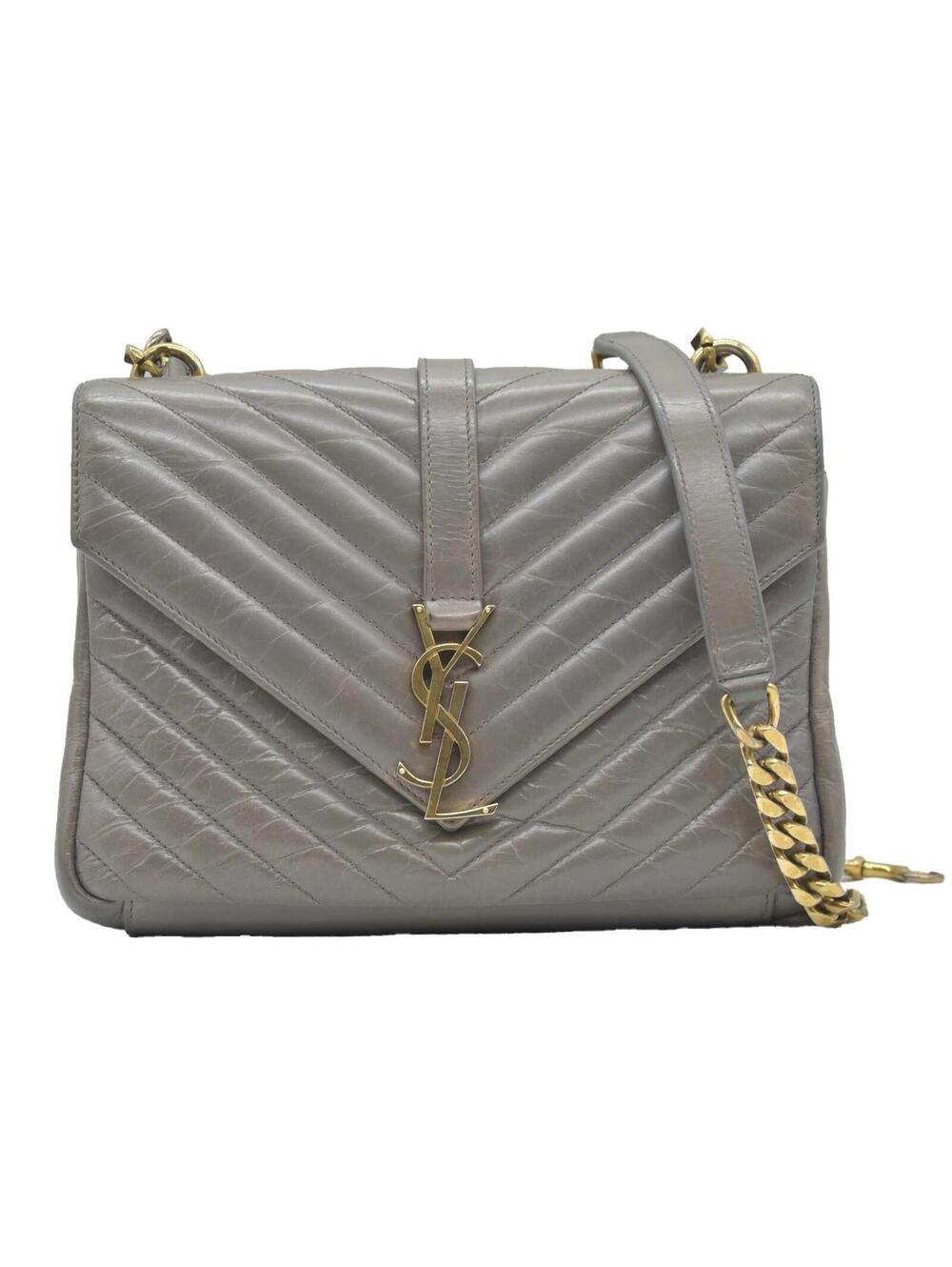 Saint Laurent Waxed Calfskin Matelass ChevronMedium Monogram
